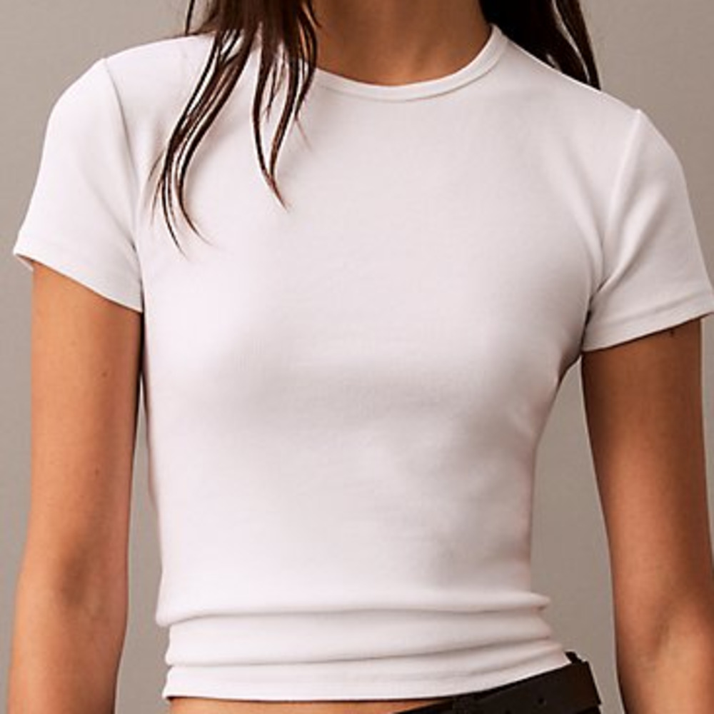 Calvin Klein Cotton Contour Rib T-shirt in White